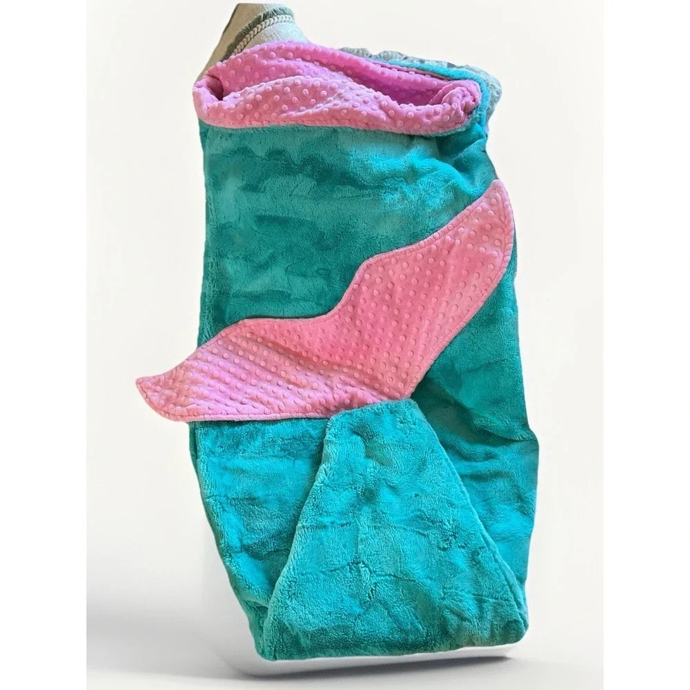Tara's Cozy Creations Mermaid Tail Blanket Minky Teal Pink Canada 61
